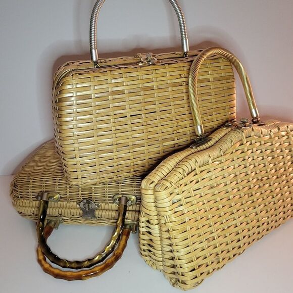Vintage Rattan Wicker Purse/Tote - Picture 14 of 15